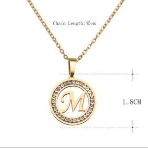 Gold Plated Stainless Steel various letters Necklaces